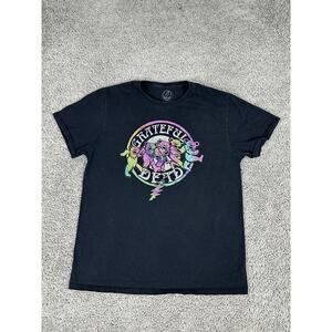 Grateful Dead Shirt Mens Large Black Dancing Bears Rainbow Graphic Band Rock